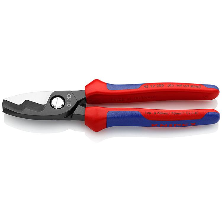 Knipex 95 12 200 Cable Shears with Twin Cutting Edge 200mm Grip Handle